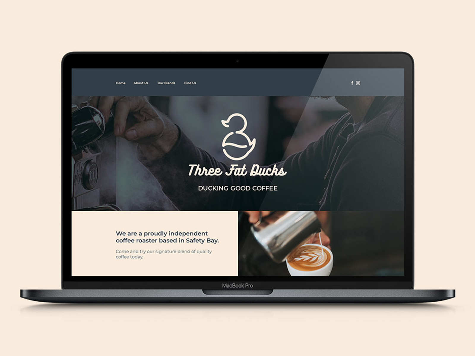 Three Fat Ducks website mockup
